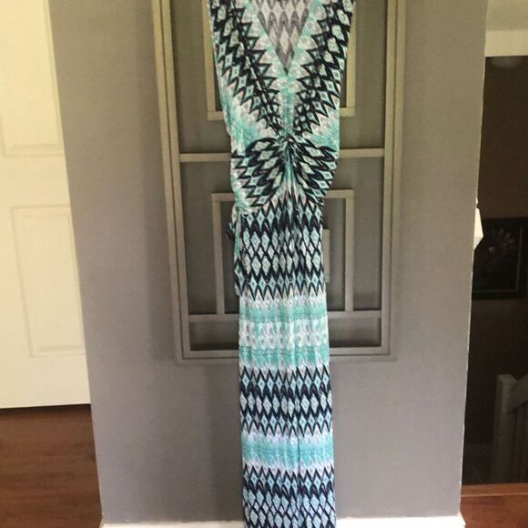NWT DESiGN History Bohemian style ruched, maxi dress. Size L - Picture 4 of 4